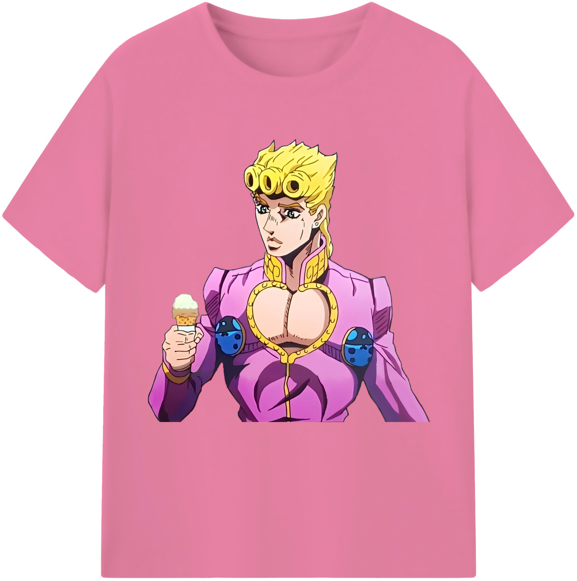 （画像用） ジョジョの奇妙な冒険 ジョルノ?ジョバァーナ JoJo's Bizarre Adventure Giorno Giovanna 綿100％半袖Tシャツ（フロントプリント）